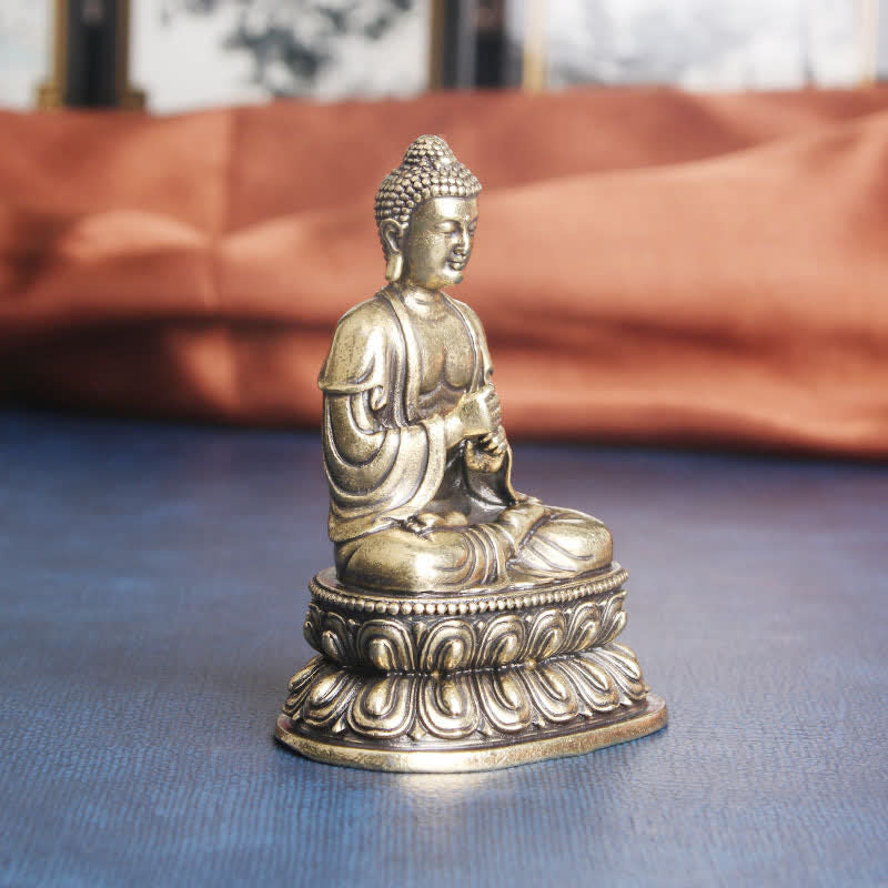 Buddha Stones Tathagata Buddha Serenity Copper Statue Decoration - image 1