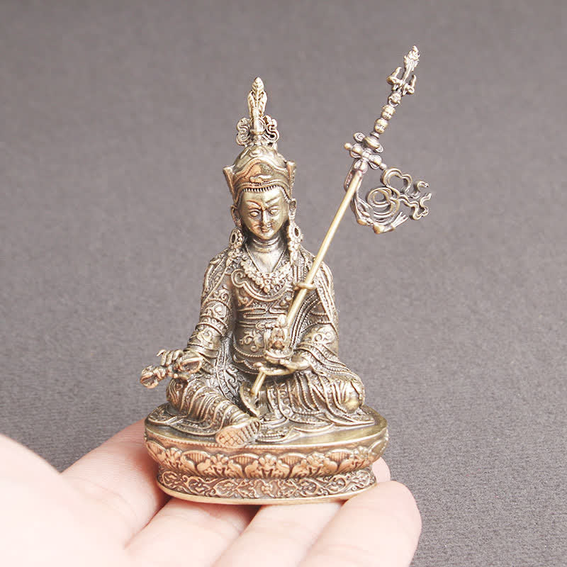 Buddha Stones Padmasambhava Buddha Figure Serenity Copper Statue Decoration Temple Ornament - image 2