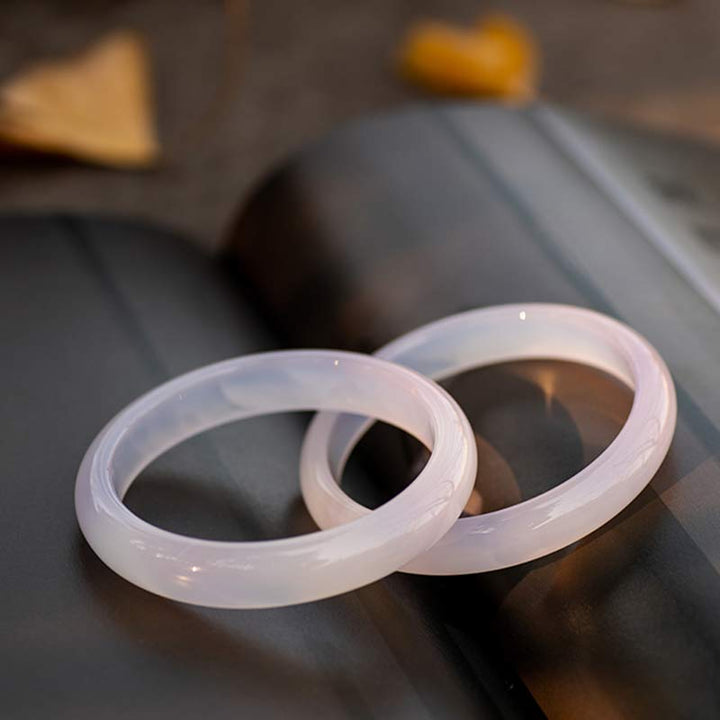 Buddha Stones Natural Chalcedony Harmony Positive Bracelet Bangle - image 10