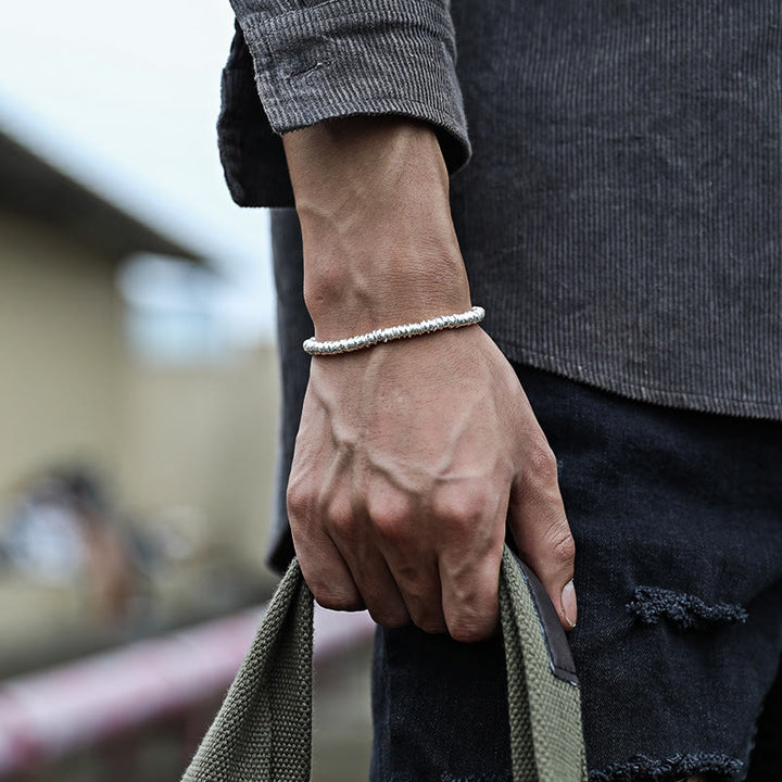 Buddha Stones Simple Circle Pattern Design Luck Chain Bracelet - 22cm - image 0