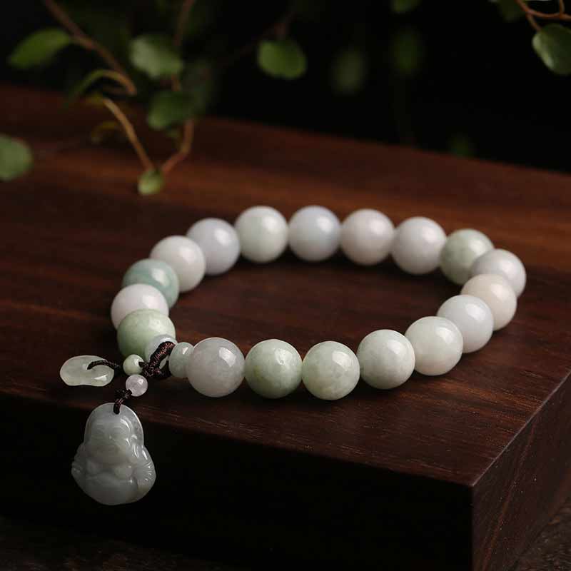 Buddha Stones Natural Jade Pi Xiu Buddha Gourd Apple Success Bracelet - image 4