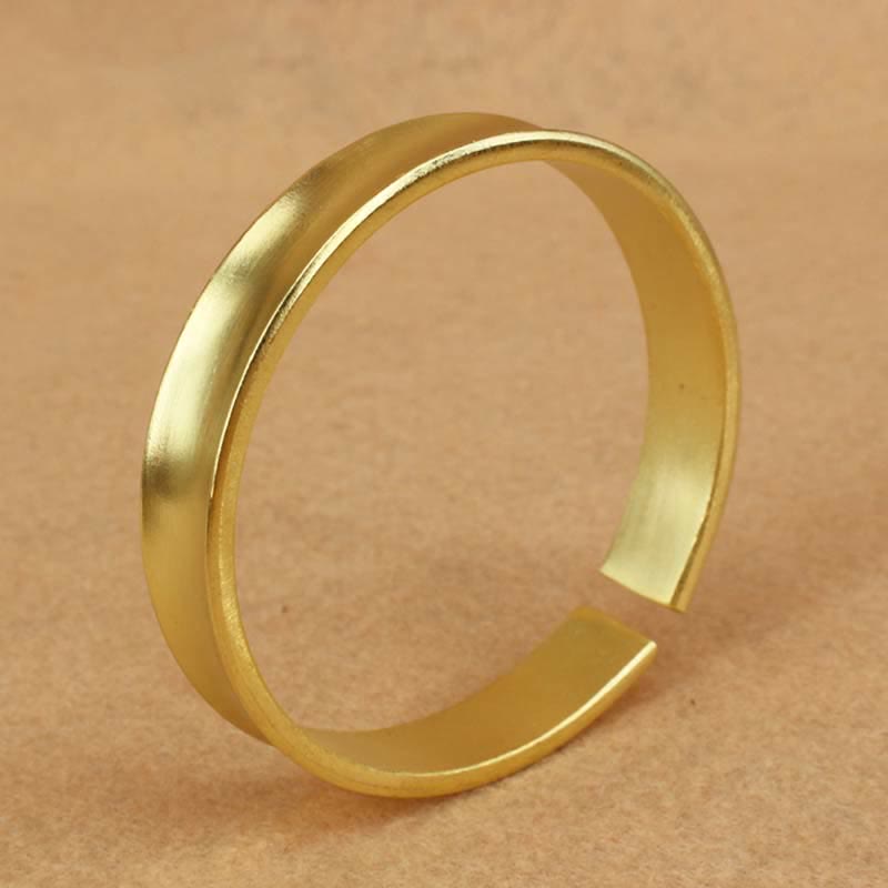 Buddha Stones Copper Wealth Luck Cuff Bracelet Bangle - Gold - image 7