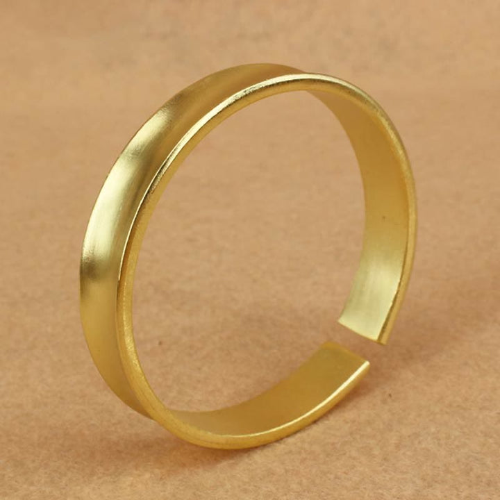 Buddha Stones Copper Wealth Luck Cuff Bracelet Bangle - Gold - image 7