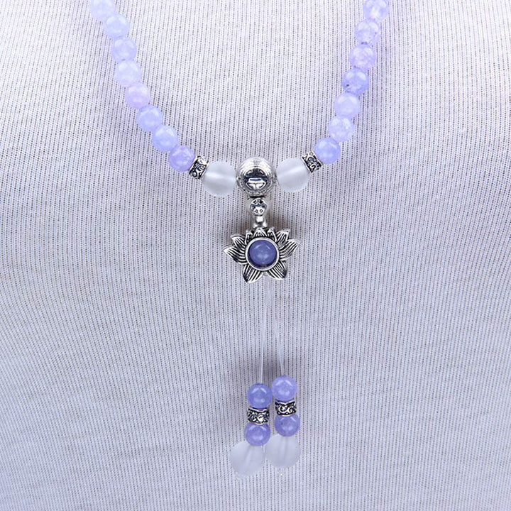 Buddha Stones Purple Jasper Bead Strength Bracelet Mala - image 5