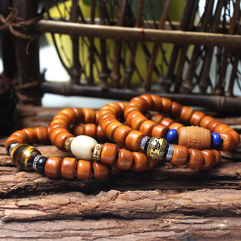 Buddha Stones Tibetan Bone Beads Om Mani Padme Hum Strength Bracelet - image 1