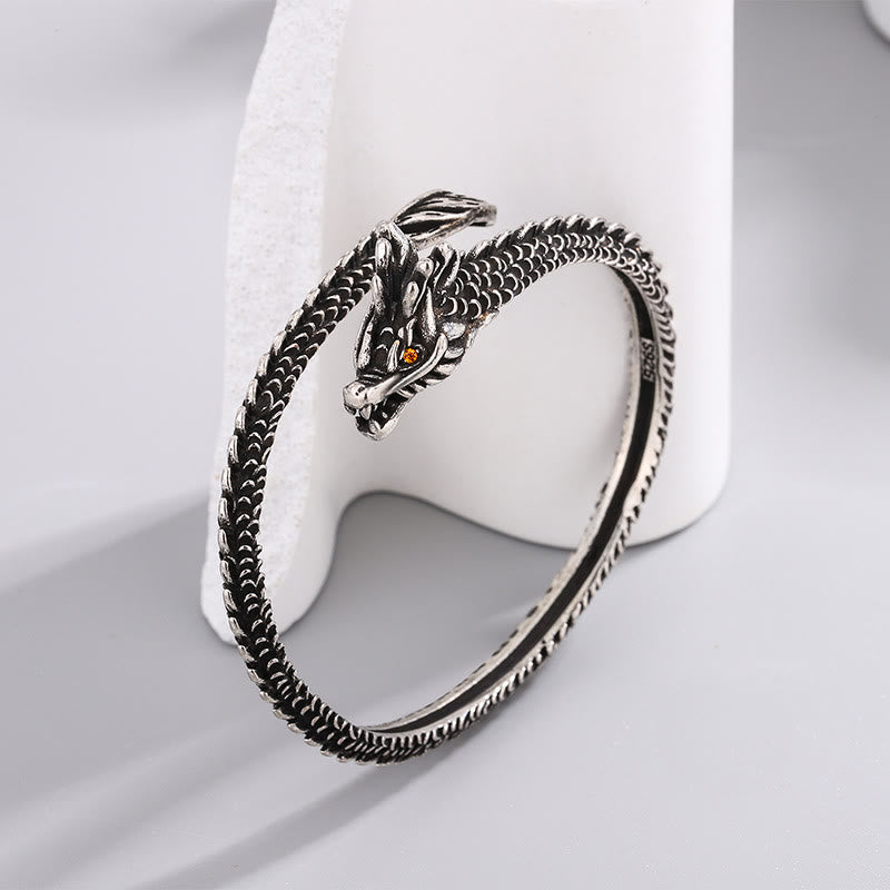 Buddha Stones Dragon Scales Pattern Luck Protection Bracelet Bangle - 58mm - image 0