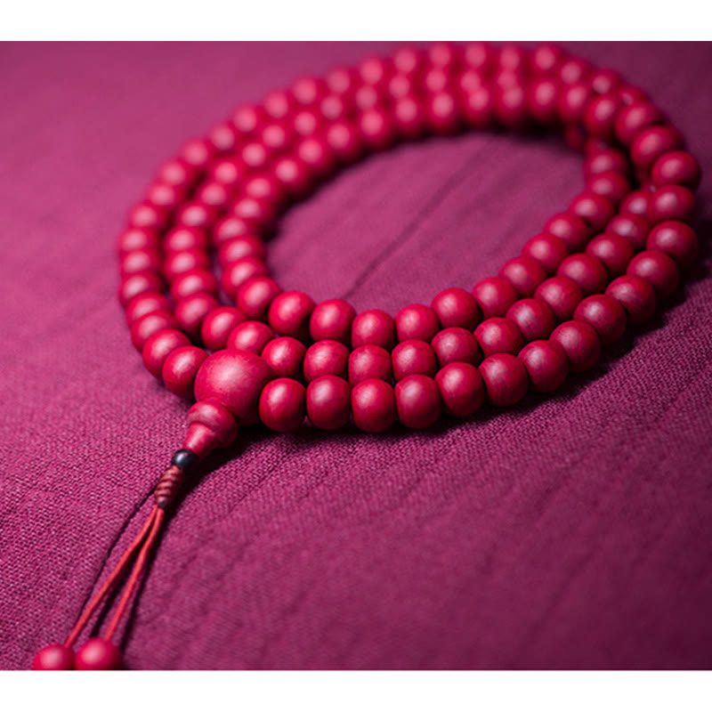 Buddha Stones 108 Mala Beads Natural Abelia Biflora Wood Protection Bracelet - image 7
