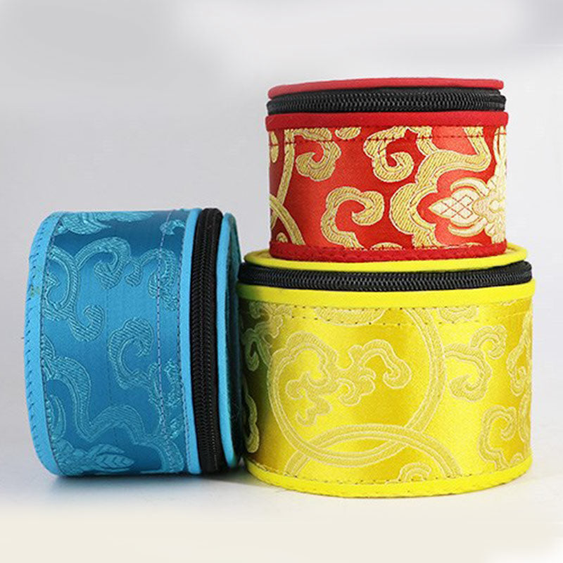 Buddha Stones Tibetan Singing Bowl Storage Bag with Zipper Closure Decoration - image 0