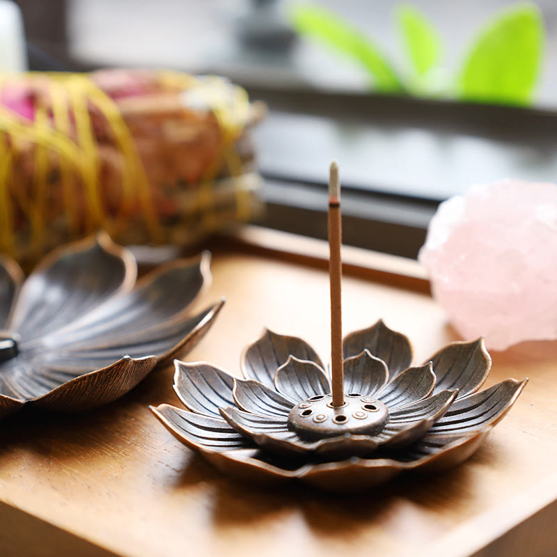 Buddha Stones Creative Six-hole Lotus Incense Burner - image 5