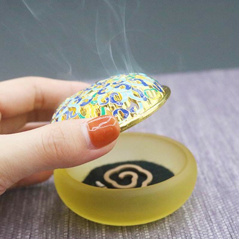 Buddha Stones Lotus Liuli Crystal Healing Meditation Incense Burner - image 10