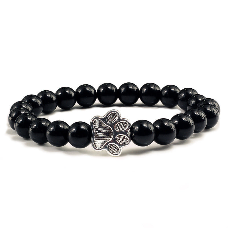Buddha Stones “Save A Dog” Stone Bracelet - Bright Black Beads - image 10