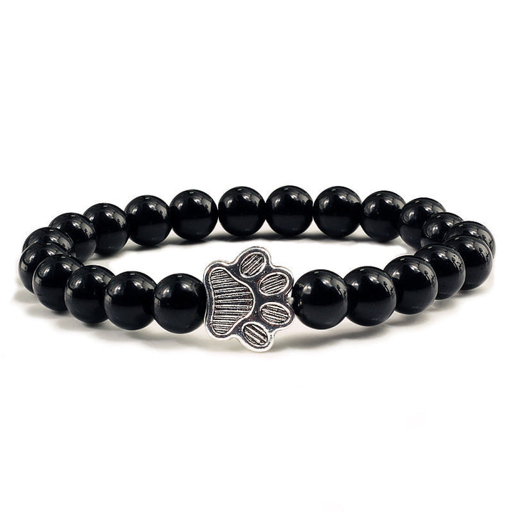 Buddha Stones “Save A Dog” Stone Bracelet - Bright Black Beads - image 10
