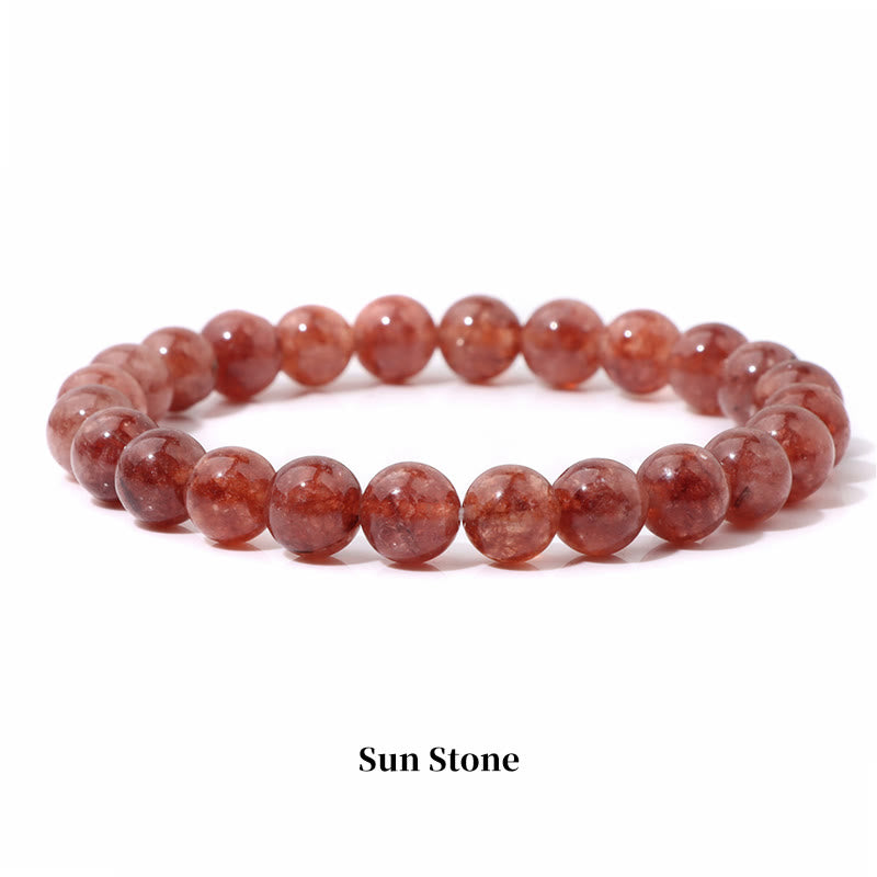 Buddha Stones Natural Stone Quartz Healing Beads Bracelet - 8mm - Sun Stone - image 72