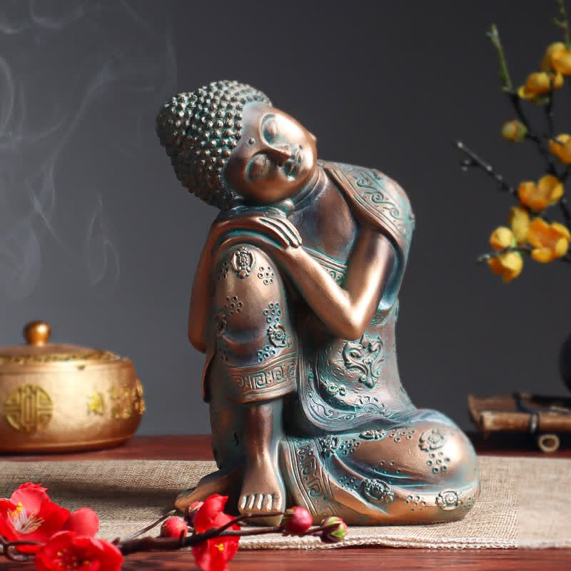Buddha Stones Tibetan Meditating Buddha Serenity Resin Statue Decoration - Bronze - image 0
