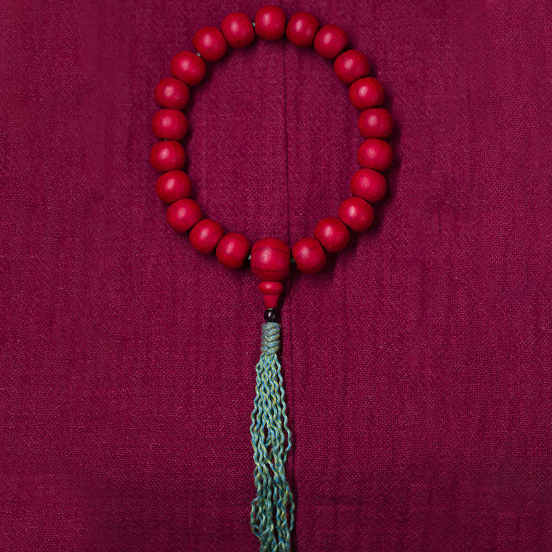 Buddha Stones Abelia Biflora Wood Warding Off Evil Spirits Wrist Mala - image 1