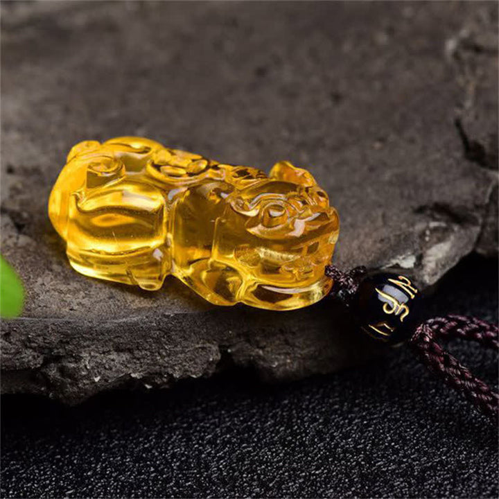 Buddha Stones FengShui Citrine PiXiu Wealth Necklace Pendant - image 3