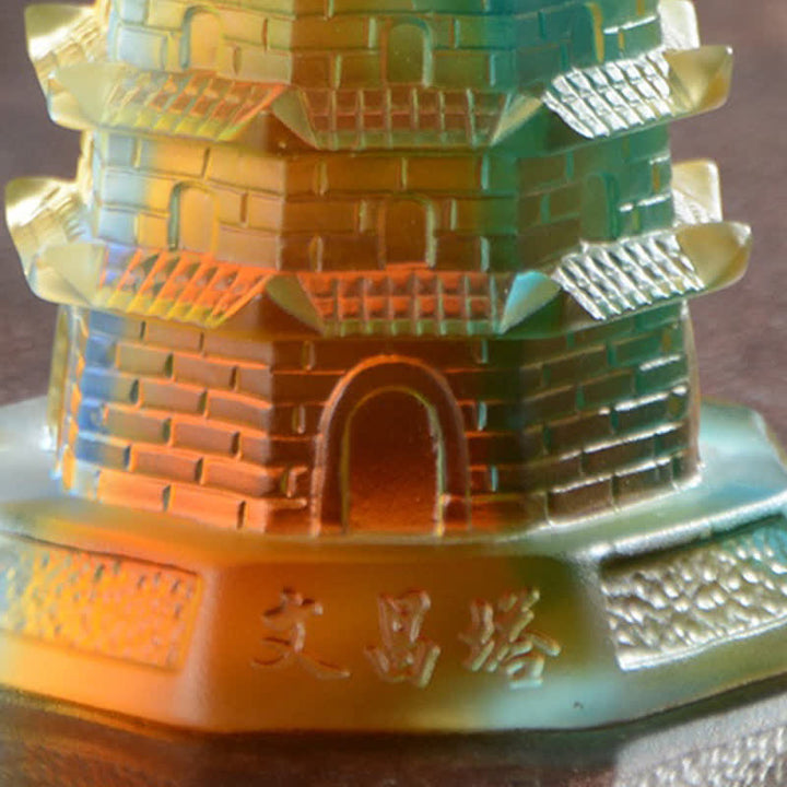 Buddha Stones Feng Shui Wenchang Tower Handmade Liuli Crystal Pagoda Art Piece Luck Home Office Decoration - image 11