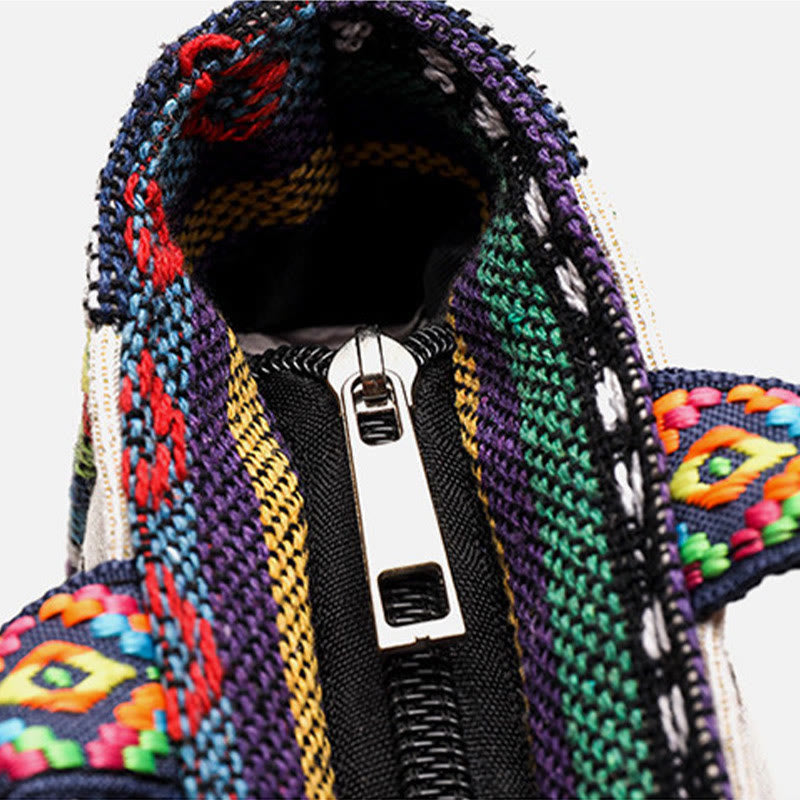 Buddha Stones Elephant Butterfly Embroidered Large Capacity Canvas Tote Bag Shoulder Bag - image 6