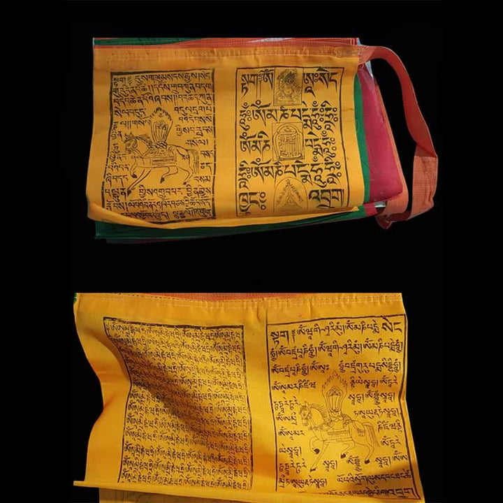 Buddha Stones Tibetan 5 Colors Windhorse Scriptures Auspicious Outdoor Prayer Flag - image 10