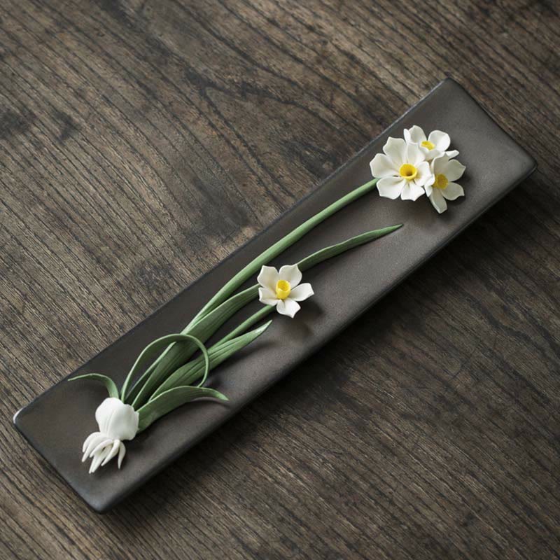 Buddha Stones Lotus Peony Rose Flower Ceramic Spiritual Incense Burner - image 7