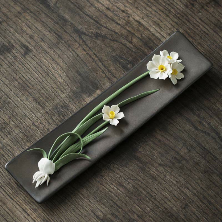 Buddha Stones Lotus Peony Rose Flower Ceramic Spiritual Incense Burner - image 7