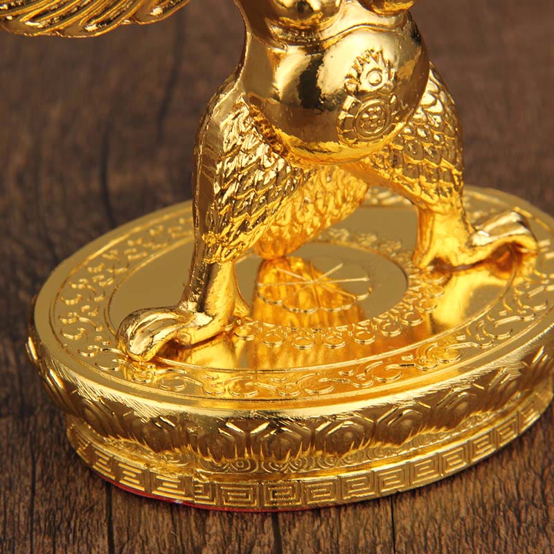 Buddha Stones Tibetan Gold Garuda Bird Alloy Protection Home Decoration - image 3
