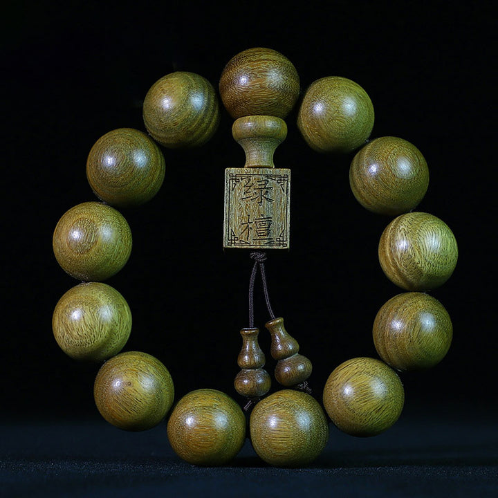 Buddha Stones Tibetan Green Sandalwood Cure Bracelet - image 1