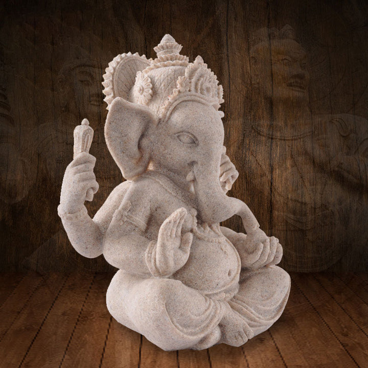 Buddha Stones Ganesh Ganpati Elephant Statue Wealth Blessing Home Decoration - image 3