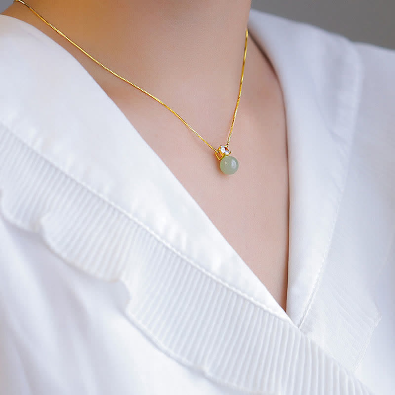 Buddha Stones Lucky Bead Jade Prosperity Chain Necklace Pendant - image 4