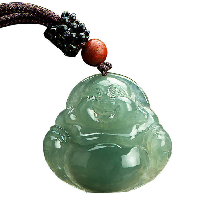Buddha Stones Laughing Buddha Jade Abundance String Necklace Pendant - image 7