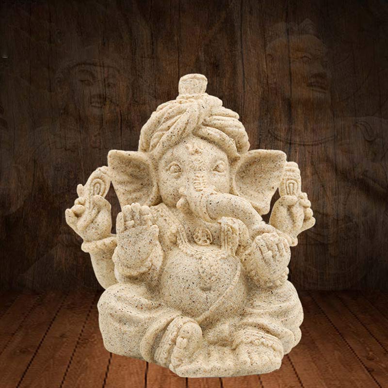 Buddha Stones Ganesh Ganpati Elephant Statue Blessing Protection Home Decoration - image 5