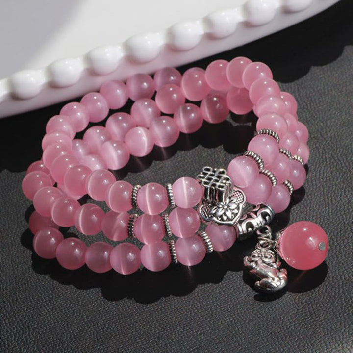 Buddha Stones Cat Eye PiXiu Support Triple Wrap Bracelet - image 24