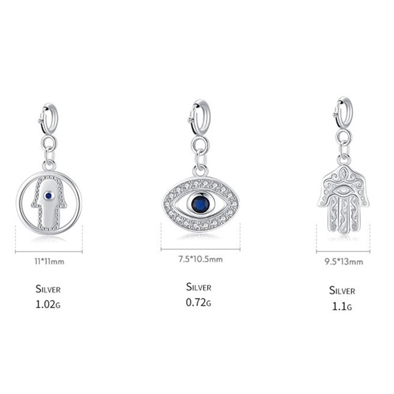 925 Sterling Silver Evil Eye Hamsa Symbol Prosperity Luck Chain Necklace Pendant - image 10