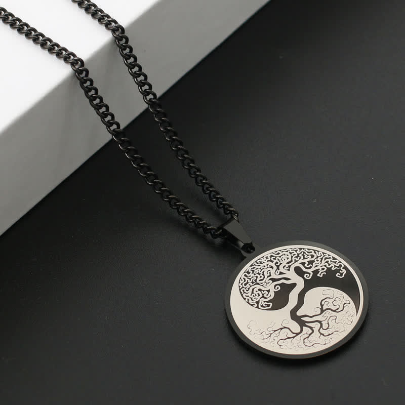 Buddha Stones The Tree of Life Titanium Steel Connection Necklace Pendant - image 3