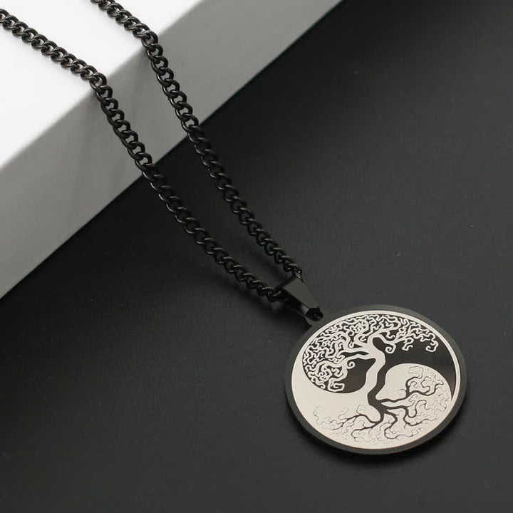 Buddha Stones The Tree of Life Titanium Steel Connection Necklace Pendant - image 3