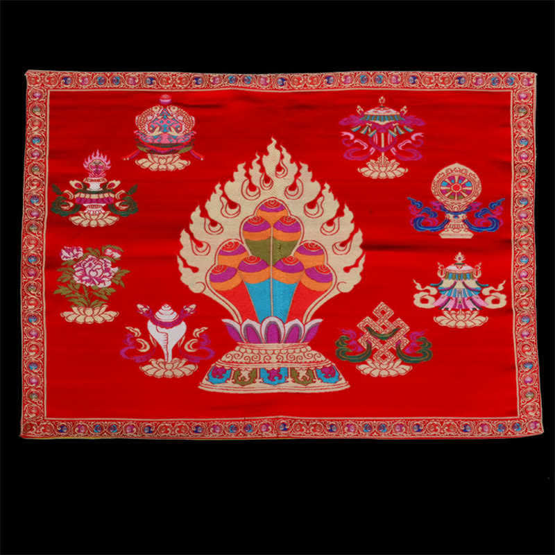 Prayer Altar Mat Healing Meditation 8 Auspicious Symbols Mat - image 1