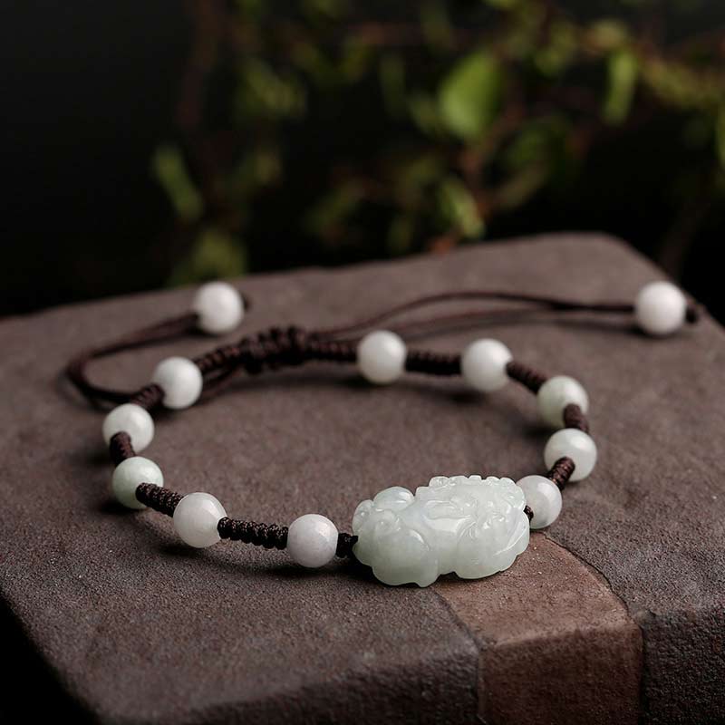Buddha Stones Natural Jade PiXiu Luck Bracelet - Brown - image 5