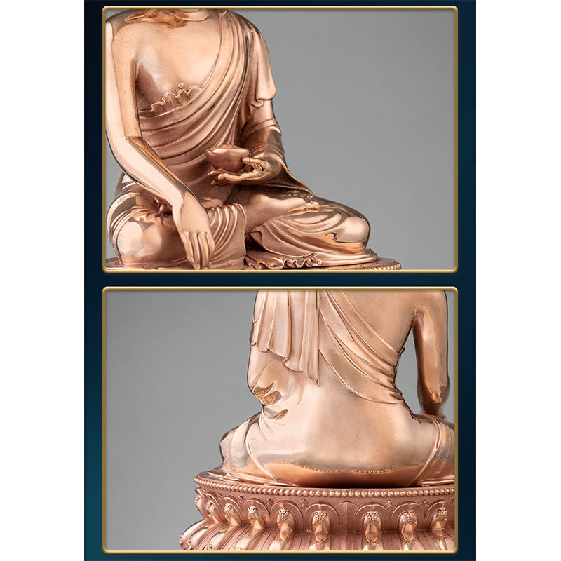 Buddha Stones Gautama Shakyamuni Buddha Figurine Serenity Copper Statue Home Decoration - image 7