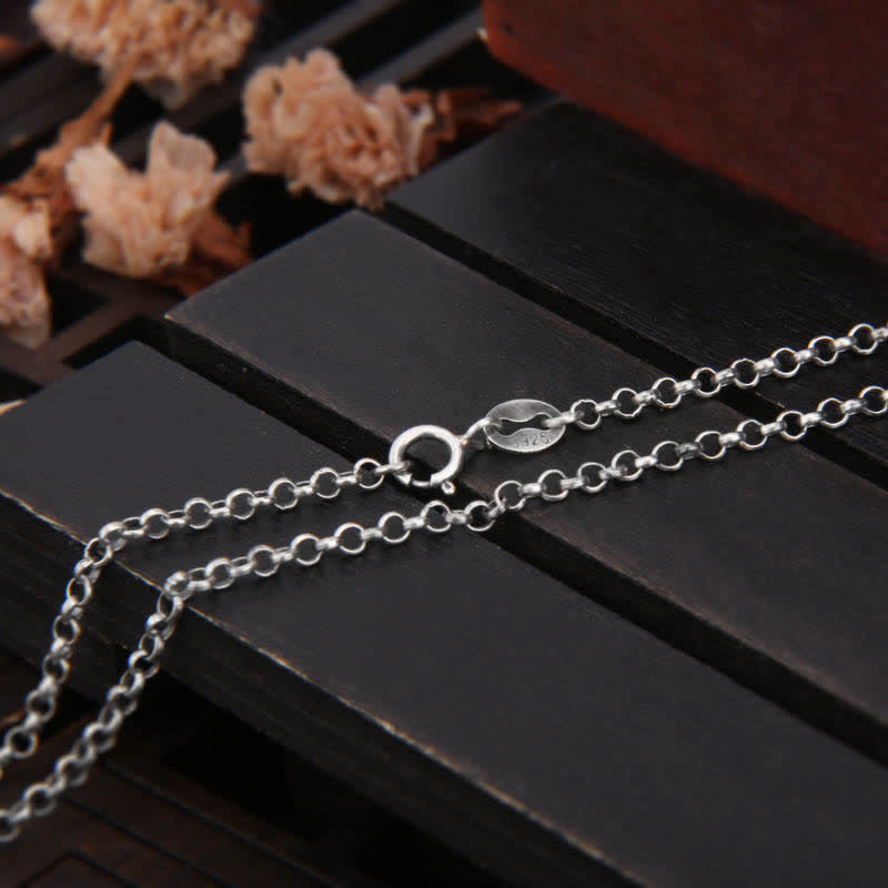 Buddha Stones 999 Sterling Silver Buddha Demon Serenity Necklace Pendant - 55cm-925 Sterling Silver Chain(Chain Only-Without Pendant) - image 6