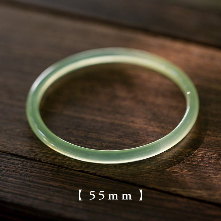 Buddha Stones Natural Green Chalcedony Strength Courage Cuff Bangle Bracelet - 55mm - image 6