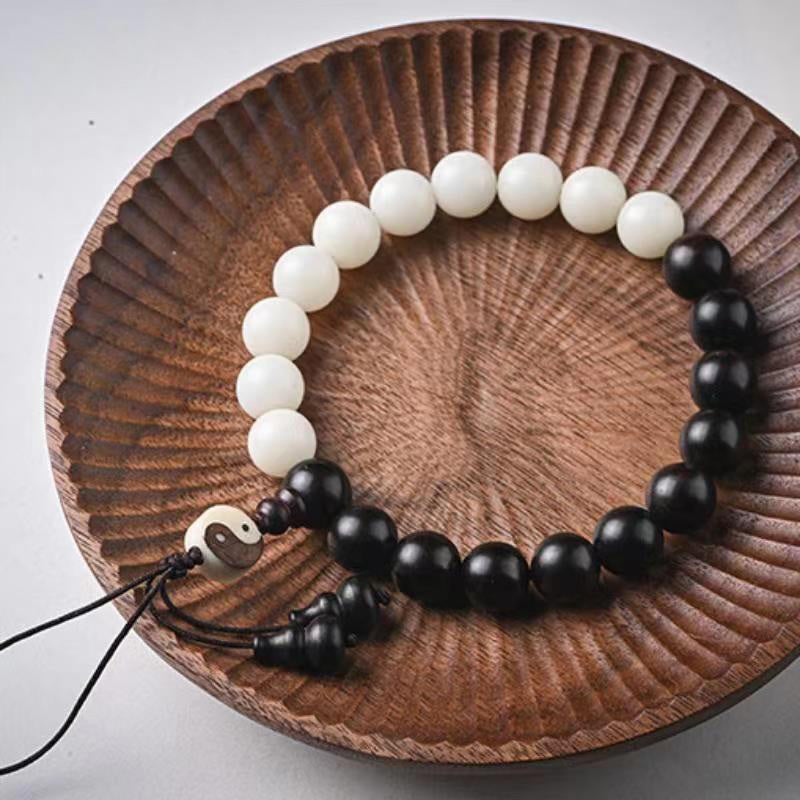 Buddha Stones Ebony YinYang Protection Bracelet Decoration - image 2