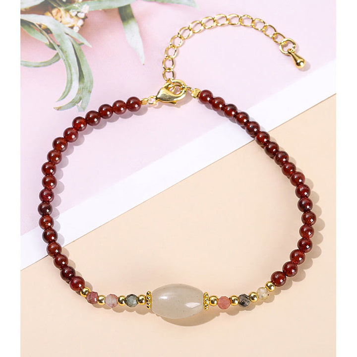 Buddha Stones Garnet Jade Tourmaline Bead Passion Bracelet - image 4