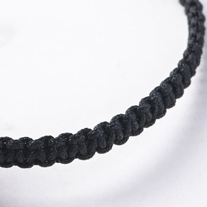 Buddha Stones Small Leaf Red Sandalwood Ebony Wood Cute Cat Head Calm Protection Braided Bracelet - image 8