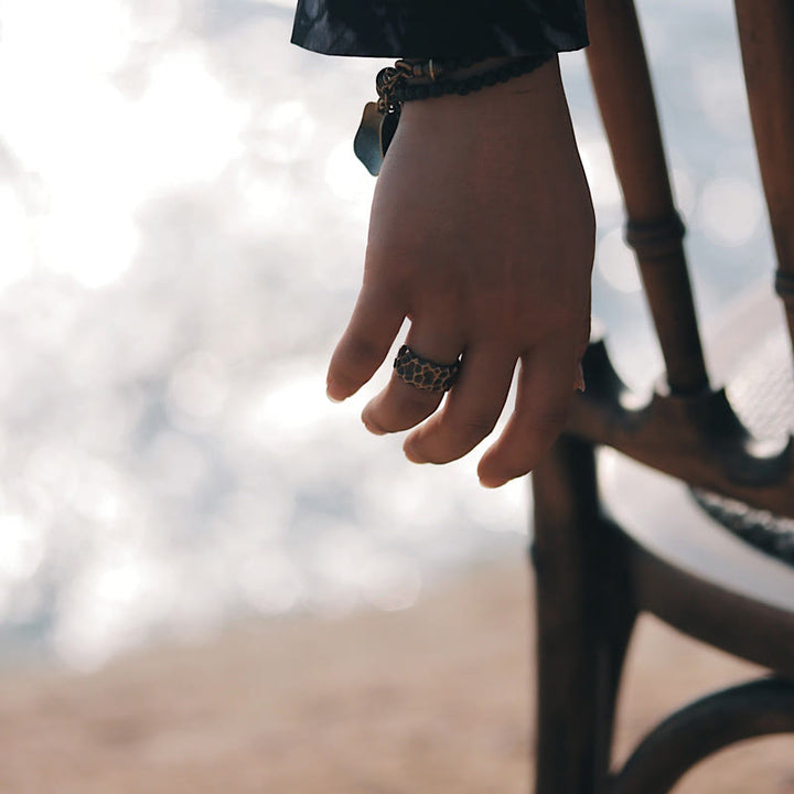 Buddha Stones Tibetan Bump Texture Design Copper Brass Luck Ring - image 13