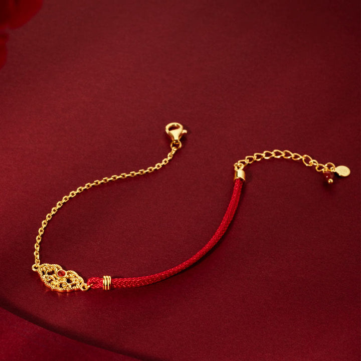 Buddha Stones Lock of Good Wishes Luck Strength Chain Bracelet - image 2