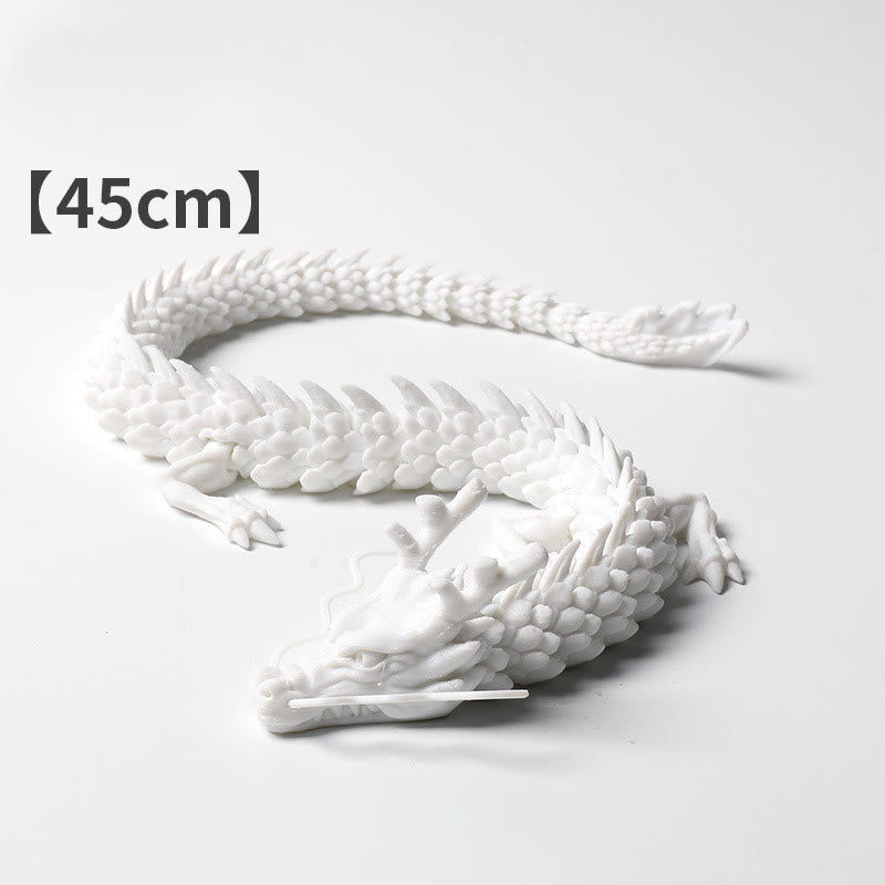 Buddha Stones Feng Shui Dragon Luminous 3D Printed Dragon Luck Success Home Decoration - White Dragon 45cm - image 7