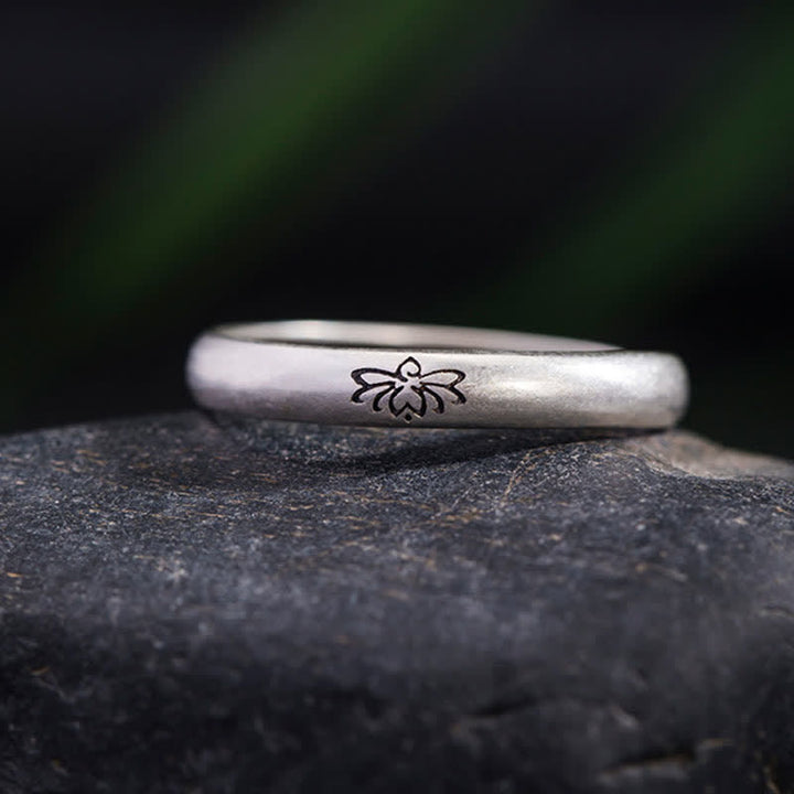 Buddha Stones 925 Sterling Silver Lotus Flower Enlightenment Ring - image 2