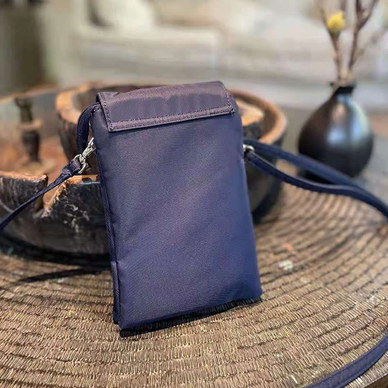 Buddha Stones Waterproof Handmade Embroidered Lotus Flowers Crossbody Bag Shoulder Bag Cellphone Bag - image 3