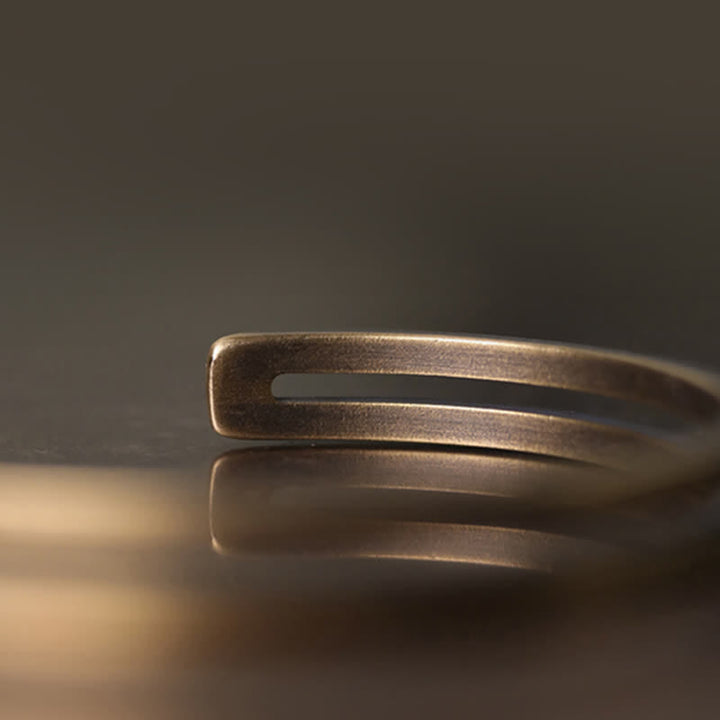 Buddha Stones Rustic Copper Luck Viking Cuff Bracelet - image 10