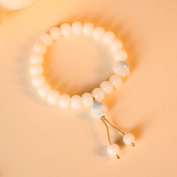 Buddha Stones Natural Bodhi Seed Lovely Paw Lucky Cat Paw Peace Bracelet - Blue&&String - image 9
